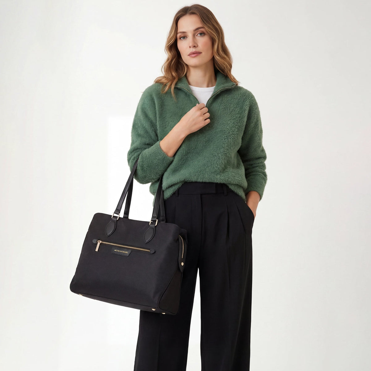 Black Mayra Nylon Tote