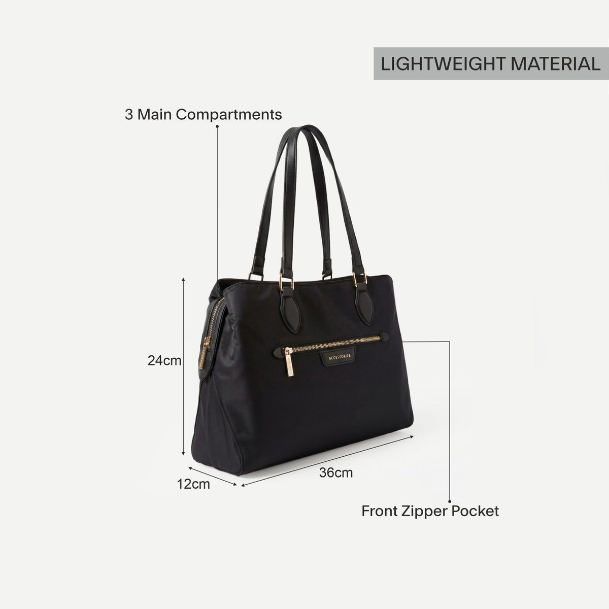 Black Mayra Nylon Tote