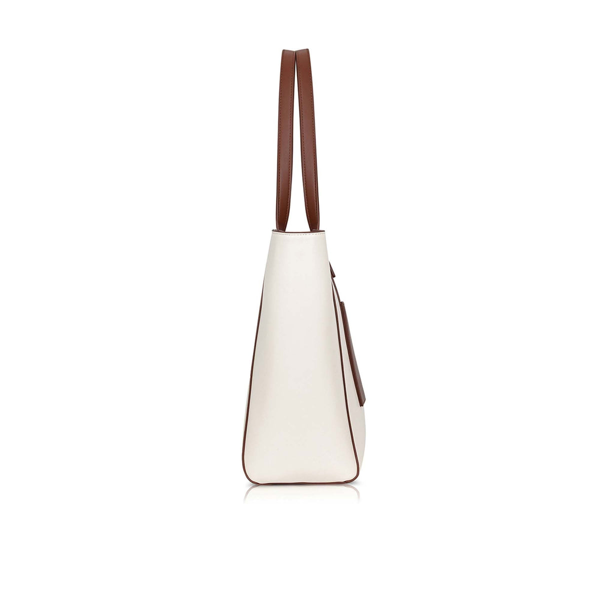 White Colorblock Tote