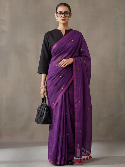 Solid Cotton Saree