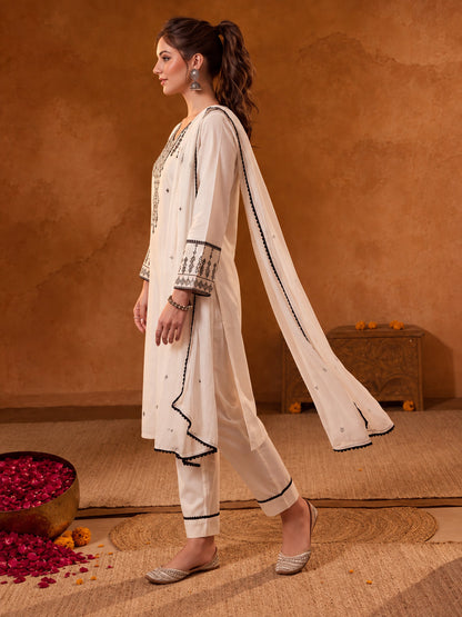 Embroidery White Kurta Set