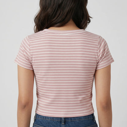 Striped Slim Fit Crop T-Shirt
