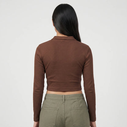 Slim Fit Cropped Polo T-Shirt