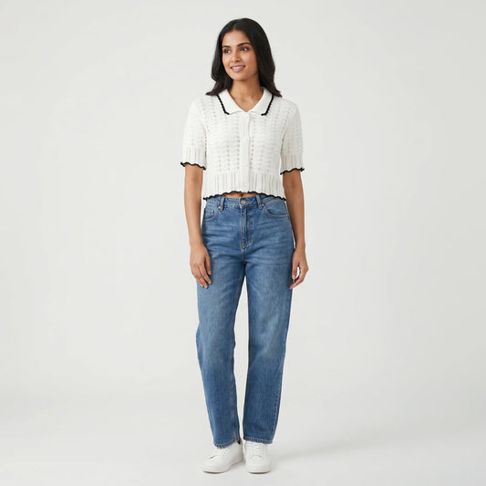 Chevron Cropped T-Shirt