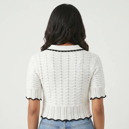 Chevron Cropped T-Shirt