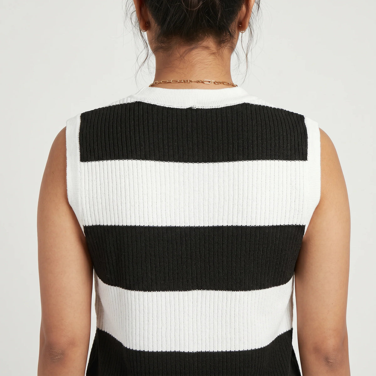 Striped V-Neck Cropped T-Shirt