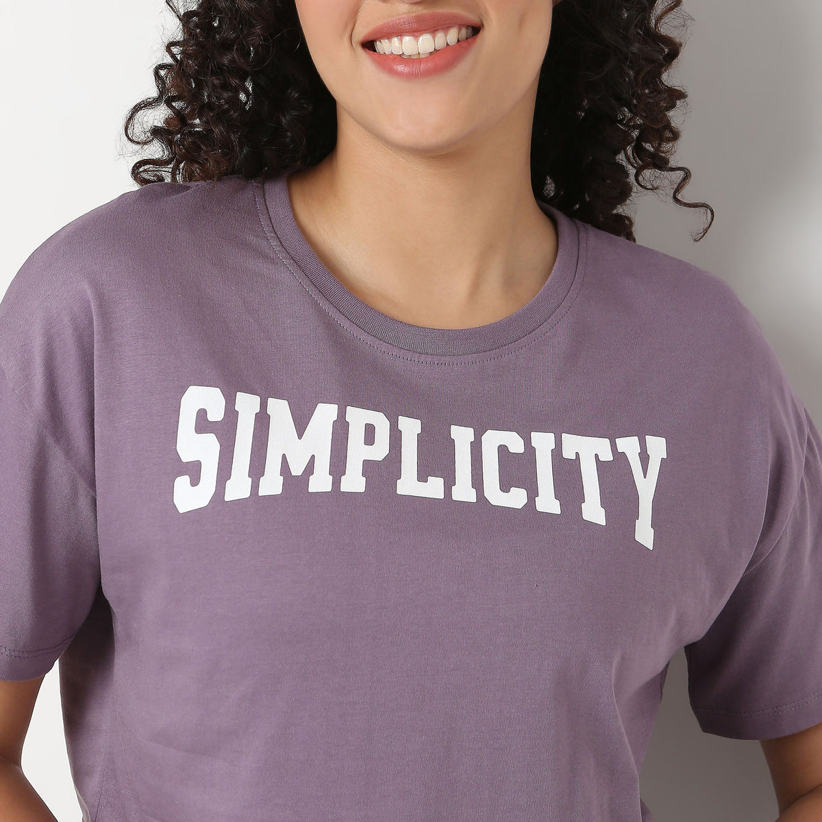 Graphic Knitted Crop T-Shirt
