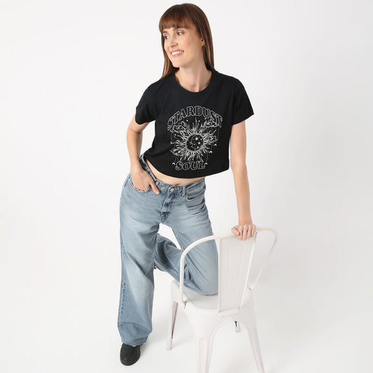 Regular Fit Graphic Round Neck T-Shirt